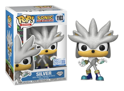 Funko Pop! Games – Silver #1103 (Sonic the Hedgehog – Diamond Collection, Édition Limitée Exclusive)