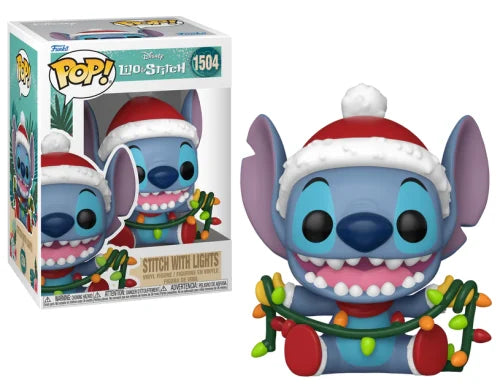 Funko Pop! Disney – Stitch avec guirlande lumineuse #1504 (Édition Fêtes)