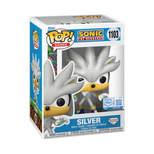 Funko Pop! Games – Silver #1103 (Sonic the Hedgehog – Diamond Collection, Édition Limitée Exclusive)