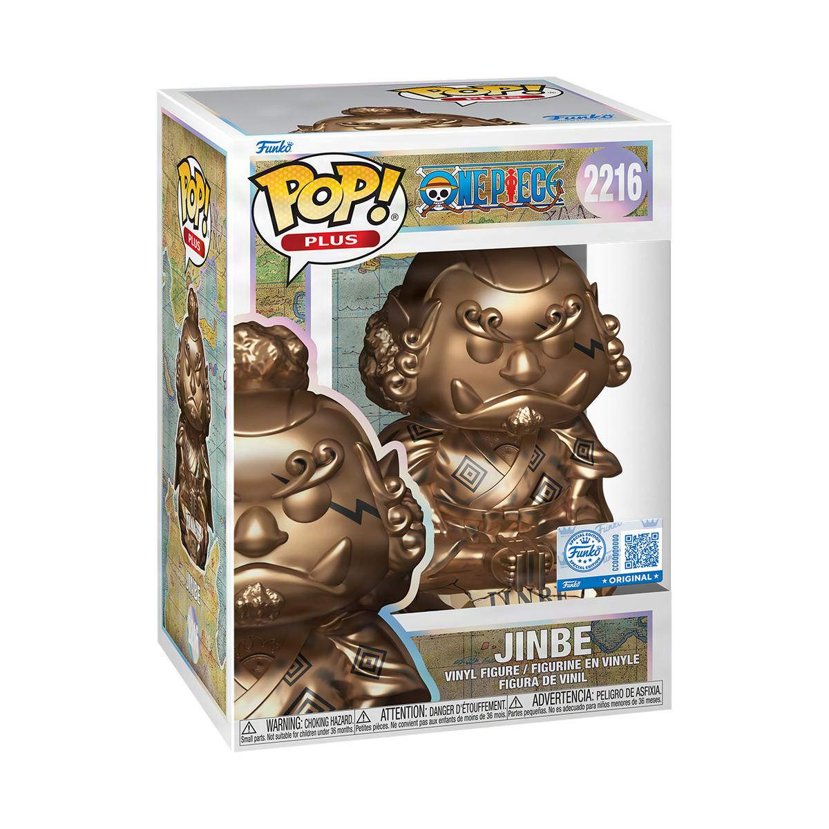 Funko Pop! Plus – Jinbe #2216 (One Piece) – Édition Bronze Métallique