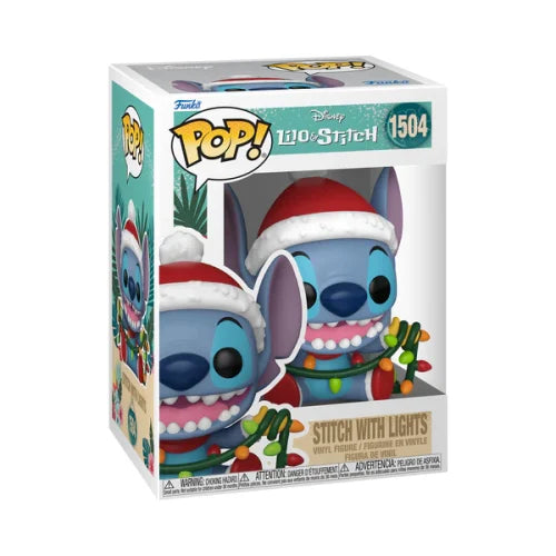 Funko Pop! Disney – Stitch avec guirlande lumineuse #1504 (Édition Fêtes)